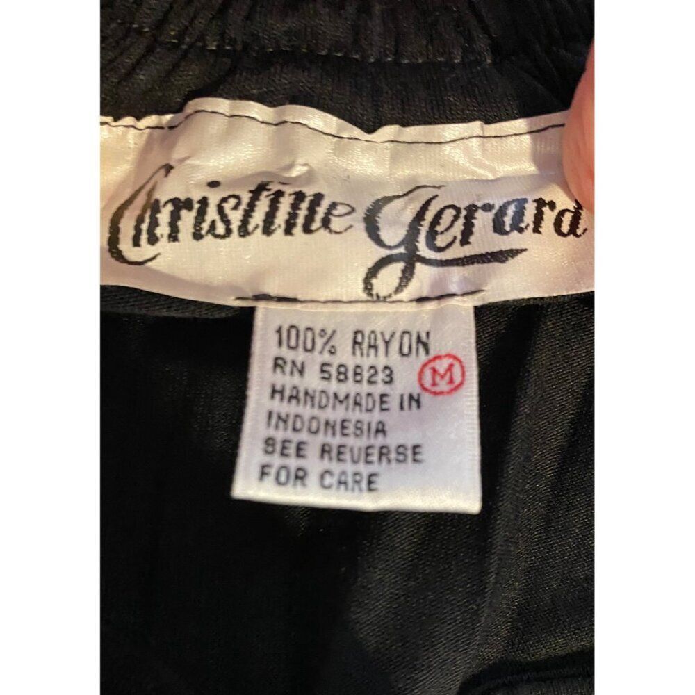 Vintage Christine Gerard Sequin Embellished Black Rayon Top & Skirt Set M - Picture 12 of 15